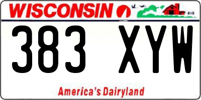 WI license plate 383XYW