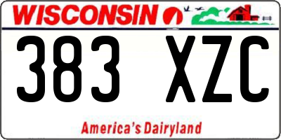 WI license plate 383XZC