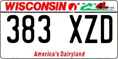 WI license plate 383XZD