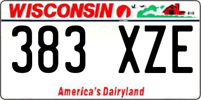 WI license plate 383XZE