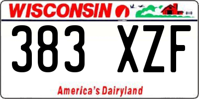 WI license plate 383XZF