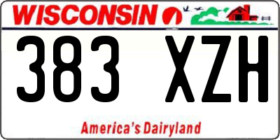 WI license plate 383XZH