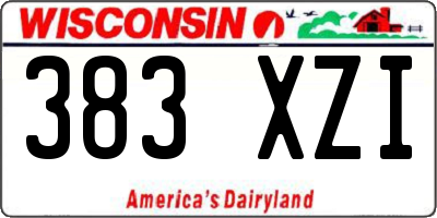 WI license plate 383XZI