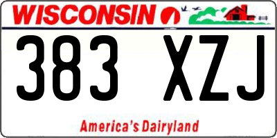 WI license plate 383XZJ