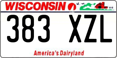 WI license plate 383XZL