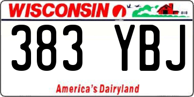 WI license plate 383YBJ