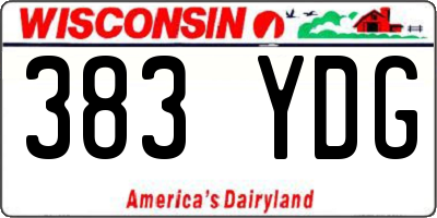 WI license plate 383YDG