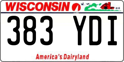 WI license plate 383YDI