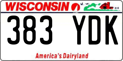 WI license plate 383YDK