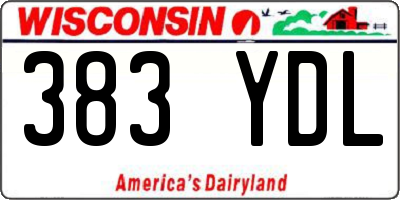 WI license plate 383YDL