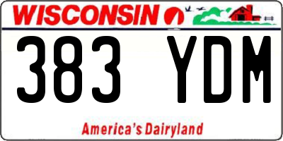 WI license plate 383YDM