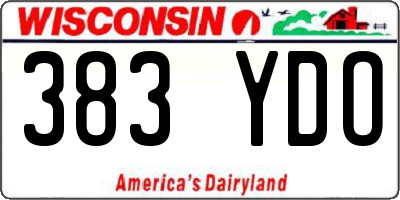WI license plate 383YDO