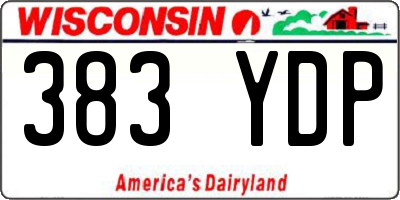 WI license plate 383YDP