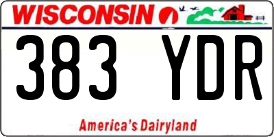 WI license plate 383YDR
