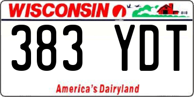 WI license plate 383YDT