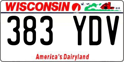 WI license plate 383YDV