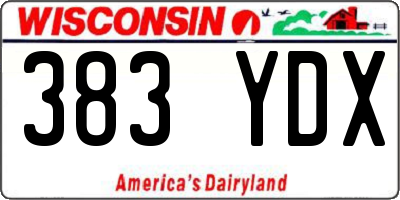 WI license plate 383YDX
