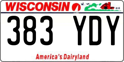 WI license plate 383YDY