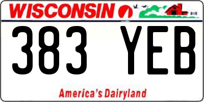 WI license plate 383YEB