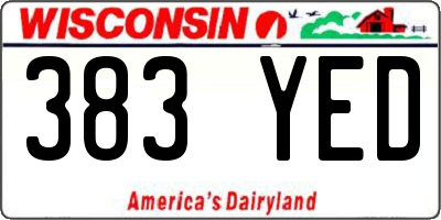 WI license plate 383YED
