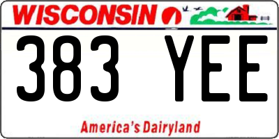 WI license plate 383YEE