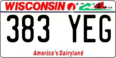 WI license plate 383YEG