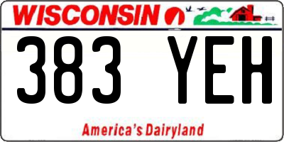 WI license plate 383YEH