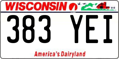 WI license plate 383YEI