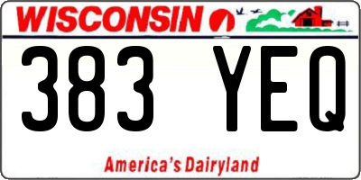 WI license plate 383YEQ