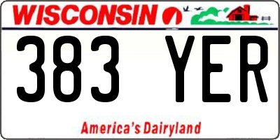 WI license plate 383YER