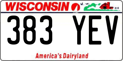 WI license plate 383YEV