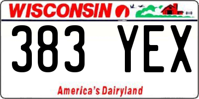 WI license plate 383YEX