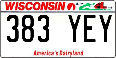 WI license plate 383YEY
