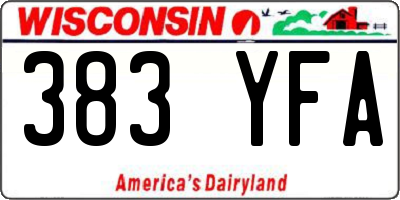 WI license plate 383YFA