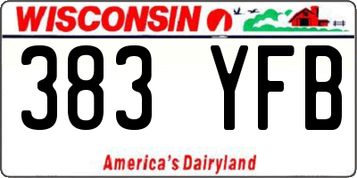 WI license plate 383YFB