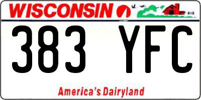 WI license plate 383YFC