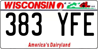 WI license plate 383YFE