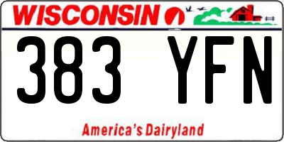 WI license plate 383YFN