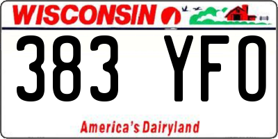 WI license plate 383YFO