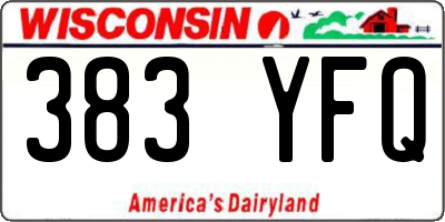 WI license plate 383YFQ