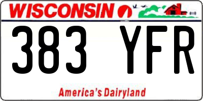 WI license plate 383YFR