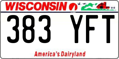 WI license plate 383YFT