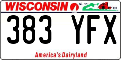 WI license plate 383YFX