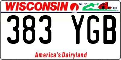 WI license plate 383YGB