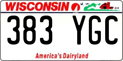 WI license plate 383YGC