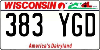 WI license plate 383YGD