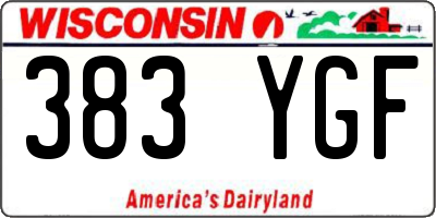WI license plate 383YGF