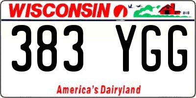 WI license plate 383YGG