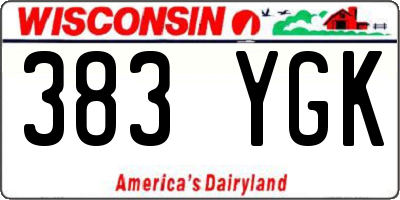 WI license plate 383YGK