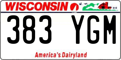 WI license plate 383YGM